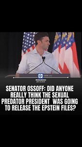 Senator Ossoff asks the audience, “Did anyone really think the sexual predator president who used to party with Jeffrey Epstein was going to release the Epstein files?” 🫨🫨 #trump #dems #democrats #gop #republicans | Rogue DNC