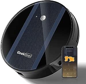 Geek Smart Robot Vacuum Cleaner G6 Plus, Ultra-Thin,1800Pa Strong Suction, Automatic Self-Charging, Wi-Fi Connectivity, App Control,Custom Cleaning, Great for Hard Floors to Carpets, G6 Pro Dark Blue