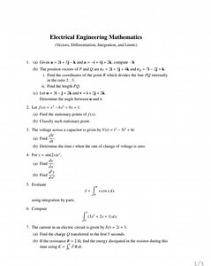 Electrical Engineering Mathematics(Vectors, Differentiation, I... | Filo