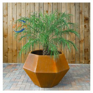 [Hot Item] Corten Steel Octagonal Outdoor Planter Box, Rustic & Modern Farmhouse Design