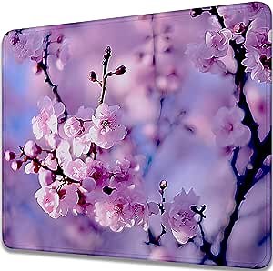 Japanese Cherry Blossom Mouse Pad,Personalized Premium-Textured Custom Mouse Mat Design,Washable Mousepad Lycra Cloth,Non-Slip Rubber Base Computer Mouse Pads for Wireless Mouse