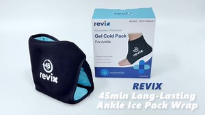 REVIX Ankle Ice Pack Wrap for Plantar Fasciitis with 45-Min Long Lasting Cold, Reusable Foot Ice Pack with Ice Grid Design, Cold Compress Therapy for Achilles Tendonitis, Swelling & Sprained Ankle