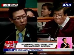 Sen. Cayetano, Sen. Drilon ask clarificatory questions to Ng #CJonTrial