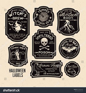 Halloween Bottle Labels Potion Labels Vector Stock Vector (Royalty Free) 1009854433 | Shutterstock