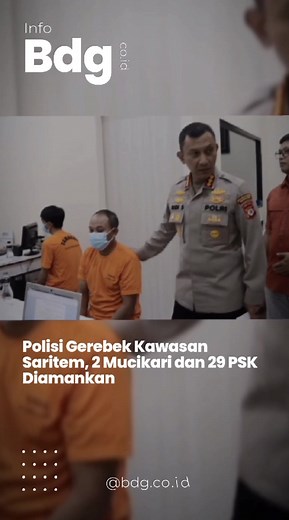 Kawasan Saritem Kota Bandung rupanya masih menjadi tempat lokalisasi. Itu terbukti setelah Satreskrim Polrestabes Bandung melakukan razia di lokasi tersebut dan mendapati puluhan pekerja seks komersial (PSK) mangkal di Saritem. . Dalam razia yang digelar pada Kamis (18/5) malam kemarin, polisi mengamankan 29 orang perempuan yang bekerja sebagai PSK. Selain itu, dua mucikari turut digelandang ke Polrestabes Bandung. .