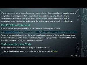 Understanding and Fixing Array Index Compilation Errors in C