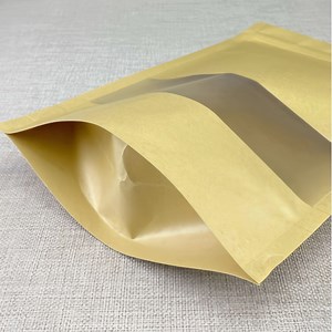 [Hot Item] Resealable Kraft Paper Bags with Zipper Transparent Window