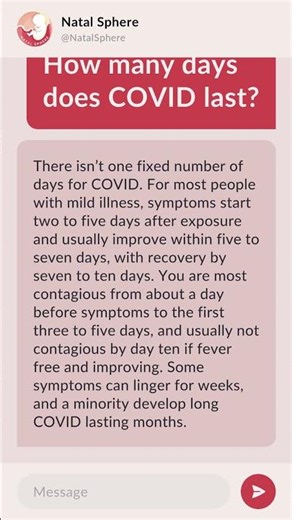 How many days does COVID last?