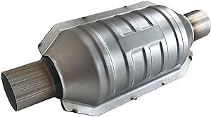 2 Inch Catalytic Converter Universal Inlet and Outlet with Heat Shield and O2 Port