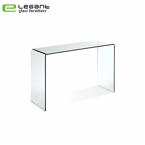 [Hot Item] Modern Bending Glass Console Table in Clear Color