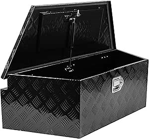 VEVOR Aluminum Alloy Tongue Box - Heavy Duty Trailer Storage with Lock, Keys - Utility Tongue Box for Pickup Truck, RV, 29"x16.2"x18"