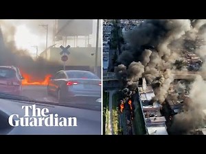 Huge fuel fire engulfs rail line and homes in Mexico