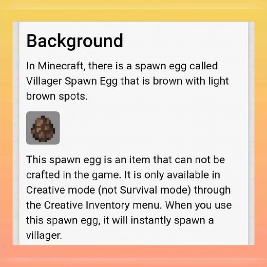 Villager Spawn Egg in Minecraft | For Basic Learners