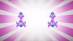 Animation of multiple pink ribbon anchor logo appearing on pink...