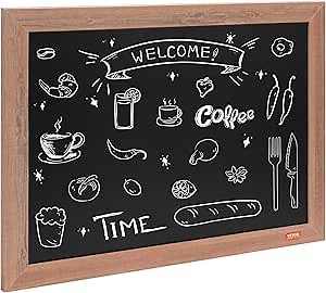 VEVOR Magnetic Chalk Board, Hanging Message Signs with Chalks & Eraser, Vintage Chalkboard Sign, Rustic Brown Framed Calendar and Bulletin Combo Boards, 18"x24", Kitchen, Home Decor, Wedding