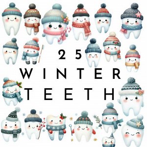 Winter Teeth Clipart | Tooth PNG | Dental Clipart | Dentist Illustrations | Watercolor Brushing PNG | Toothbrush | Toothpaste | Cold Tooth - Etsy UK