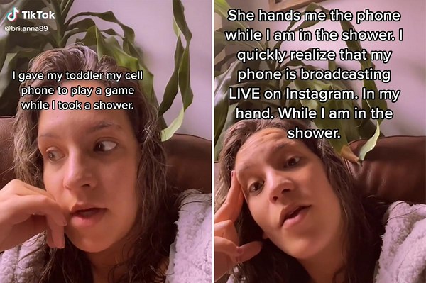 Toddler accidentally broadcasts mom in shower live on Instagram