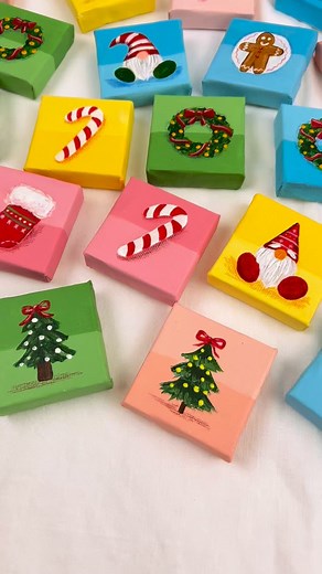 It’s beginning to look a Very Tiny bit like Christmas 🎄 . Little tres, naughty elfs, gingerbread man… all the festive magic in minature form. . Perfect for gifting or even as Christmas ornaments! . . . . #tinyart #christmasart #miniart | Mary Cheng Art