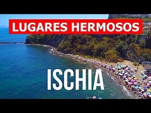 Vacaciones en Isquia, Italia | playas, turismo, mar | 4k video | Isla de Ischia vista desde el cielo