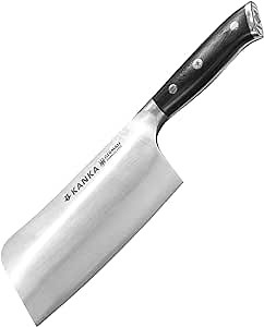 KANKA 7 inch Meat Cleaver Knife – Professional Knife for BBQ & Kitchen, Ergonomic Handle Stainless Steel Butcher for Meat, Fish & Bone Cutting - Heavy Duty Chef Chopper Razor Sharp & Rust-Resistant