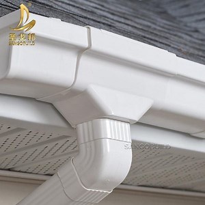 [Hot Item] 100% Raw Materials PVC Rain Water Gutter Roofing Aluminum Rain Gutter PVC Gutter Downspout and Pipe Fittings Building Materials