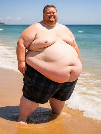What a hot beach buddy #chub #chubby #fat #belly #superchubby #bigbear