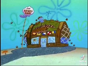 spongebob characters exploding while hot milk playing on the background