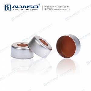 [Hot Item] Silver 11mm Open Top Crimp Cap with Clear Tef/ Red Silicone Septa 1mm Thick