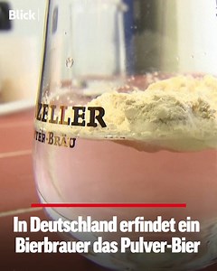 6.4K views · 41 reactions |  Eine innovative Bierbrauerei im deutschen Neuzelle erfindet ein Pulver-Bier, welches dem traditionellen Bier in nichts nachstehen soll. Das Bierpulver, welches mit blossem Zusatz von Wasser produziert werden kann, soll eine positive Umweltbilanz ausweisen. | Blick | Facebook