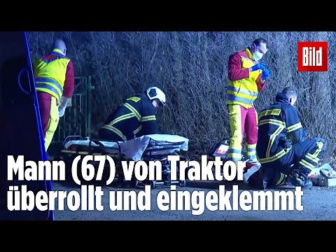 Traktor rutscht von Hebebühne auf 67-Jährigen – tot