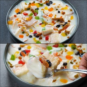 60K views · 607 reactions | Bread Dry Fruit Dessert Recipe | Bread Milk Pudding Dessert | Easy Instant Dessert Recipe | N'Oven | N'Oven - Cake & Cookies | Facebook