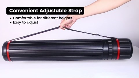 DUNCHATY Large Poster Tube, 25" to 43", Extendable Poster Tube with Strap, Poster Carrying Case, Telescoping Tube, Art & Poster Transport Tubes, Blueprint Storage, Travel & Protection, 1 Pack