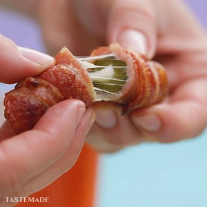 Cheesy bacon pickle poppers are the snack you won't want to stop eating. | Tastemade