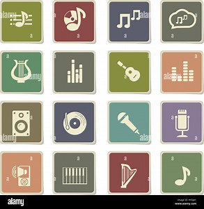 music vector icons for user interface design Stock Vector Image & Art - Alamy