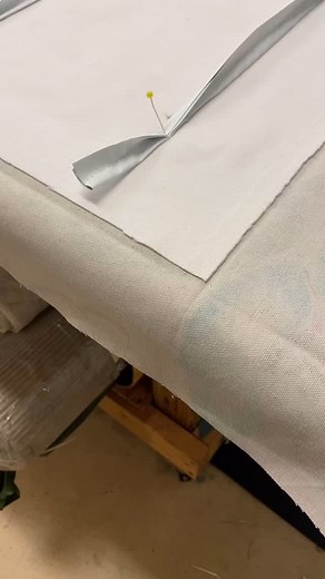 How many hand sewn stitches went into the making of this 8 foot wide Roman shade? #customromanshade #customworkroom | Kathy Geffen Design, LLC