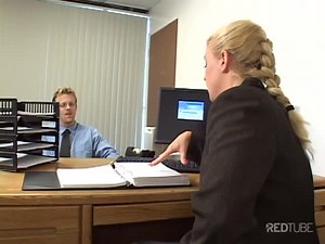 Horny Female Boss Seducing Employee