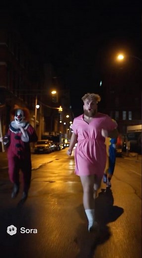 Jake Paul Gets Chased by Killer Clowns… Wearing a Pink Dress 😱🤡