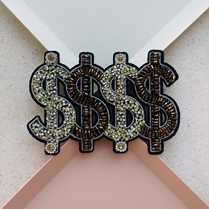 Money Sign Rhinstone Patch | Beaded Dollar Applique | Bling Iron on Embellishment for Jacket,bag or Jeans - Etsy Canada