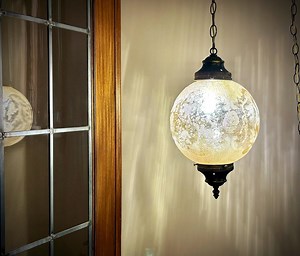 Hollywood Regency Swag Lamp: Peach Lustre Glass, Birds & Butterflies, 1960s - Etsy