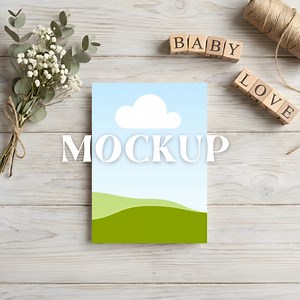 Maquette d'invitation de baby shower, pose à plat neutre, modèle Canva   JPG, téléchargement numérique - Etsy France