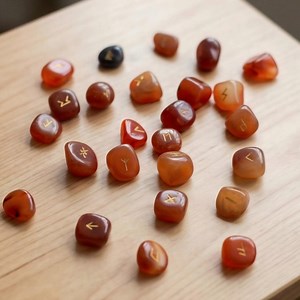 Rune Divination Stones 25pcs, Red Agate Runes, Crystal Divination Kit, Pagan Altar Decor-inkloon - Etsy