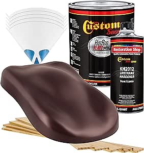 Custom Shop - Vintage Burgundy Pearl - Hot Rod Flatz Flat Matte Satin Urethane Auto Paint - Complete Gallon Paint Kit - Professional Low Sheen Automotive, Car Truck Coating, 4:1 Mix Ratio