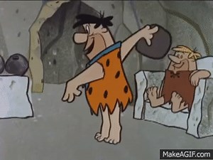 Fred Flintstone plays bowling on Make a GIF