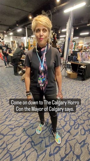 Calgary Mayor Jyoti Gondek says get your booty down to the Calgary Horror Con at the @doubletree today till 7:00 PM Sunday. . . #calgary #CalgaryHorrorCon #mayorofcalgary #horroraddicts #horrorpage #convention #con #horrorfan #horrorlovers | Calgary Horror Con