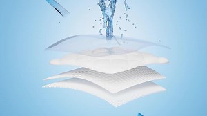 Download 3d ventilate shows water splash transparent for diapers, synthetic fiber hair absorbent layer with sanitary napkin, transparent film baby diaper adult concept, 3d render illustration for free