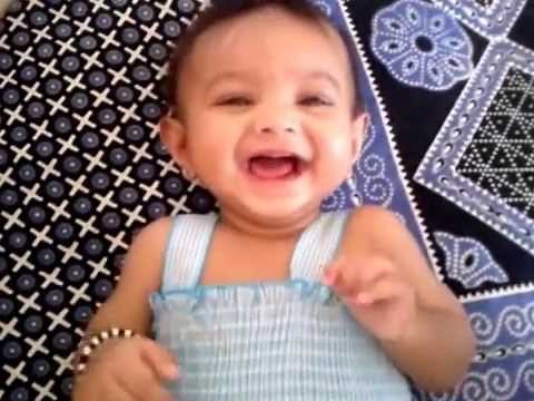Cute Indian baby boy laughing