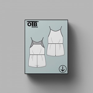 OTB Strappy Jumpsuit With Shorts Vector Flat Technical Drawing Illustration Classic Blank Sketch Mock-up Template Design Tech Pack Cad - Etsy Canada