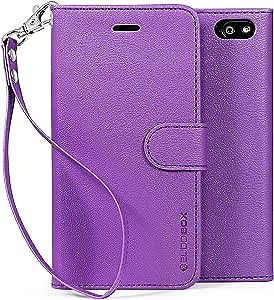 Fire Phone Case, BUDDIBOX [Wrist Strap] Premium PU Leather Wallet Case with [Kickstand] Card Holder and ID Slot for Amazon Fire Phone, (Purple)
