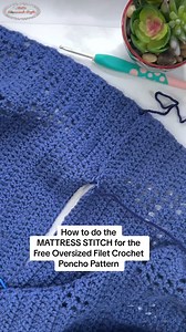 How to do the Mattress Stitch and FREE Crochet Pattern using Filet Crochet to make an Oversized Poncho you can wear many different ways, with a belt or without a belt. 🧶 Learn how to filet crochet in my ebook “Filet Crochet Made Easy” with 60 patterns and graphs! The pattern is also available on Ravelry, Etsy or my membership The Crochet Club with over 400 ad-free patterns. ❤️ Will you try this new pattern or the patterns in the ebook? ❤️See the LINK IN MY BIO!🧶 Pattern is made with: @premiery