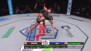 Aspen Ladd battles back and briefly takes Kayla's back. Kayla able to get back on top! #PFLWorldChampionship LIVE NOW 🇺🇸 ESPN PPV 🔗 pfl.info/PFLPPV 🌎 pfl.info/WatchNow | PFL MMA